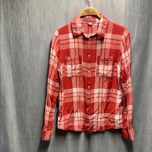Roxy Red Plaid Shirt size medium